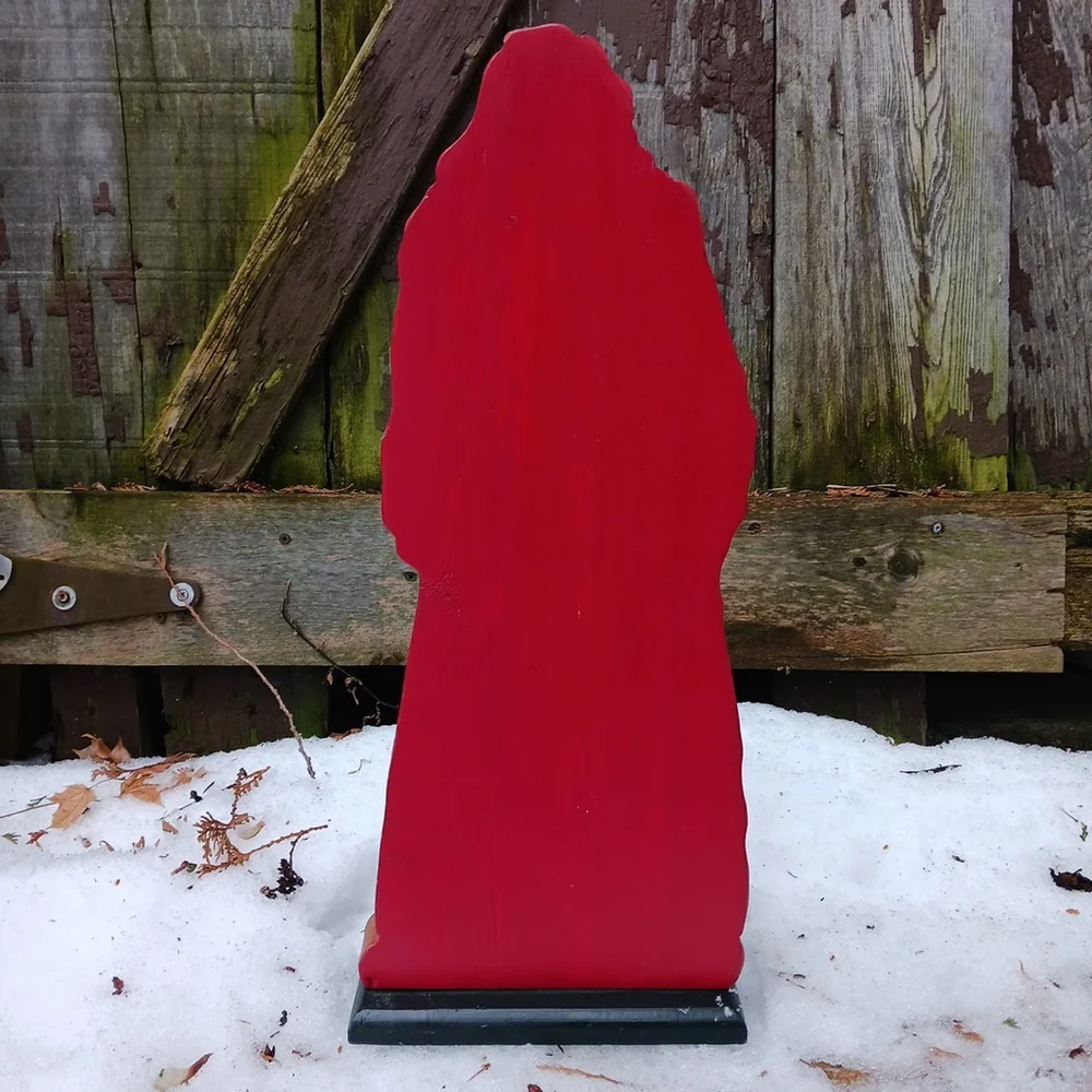 Vintage Santa Hand Painted Wooden Door Stopper Large